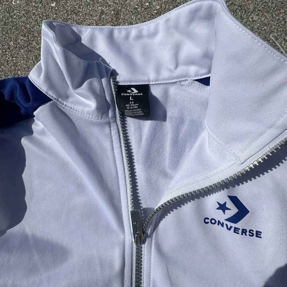 Converse Chuck Taylor Sweatshirt Boys Youth Large Regular White Full Zip Sports